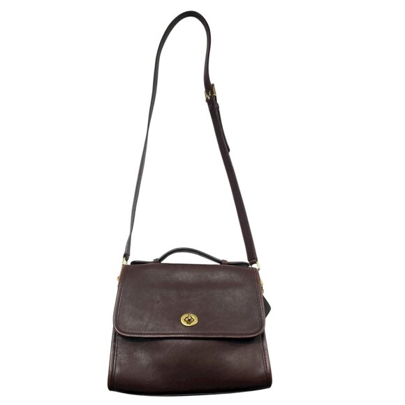 Vintage Coach Walnut Brown Court Crossbody Bag 9870 - Picture 3 of 15